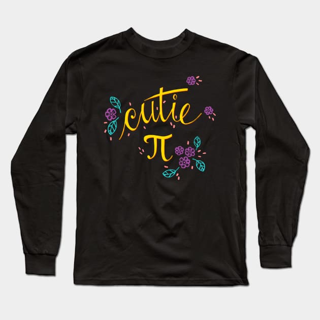 Cutie Pi (Pink) Long Sleeve T-Shirt by funmaths